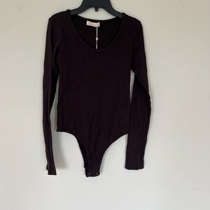 Suzi Kondi Scoopneck Bodysuit, Hot Chocolate, NWT‎